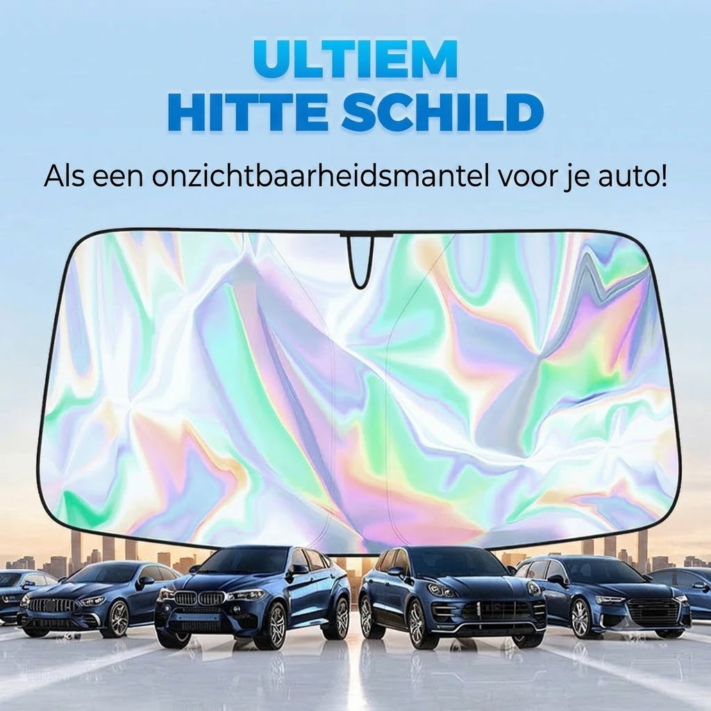 Zonnescherm voor de autoruit met reflecterende aluminium coating tegen extreme hitte