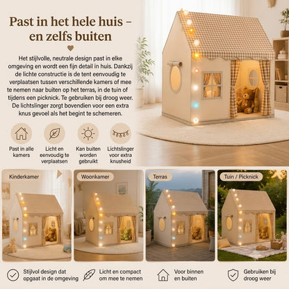 CozyHouse speeltent voor kinderen in huisvorm