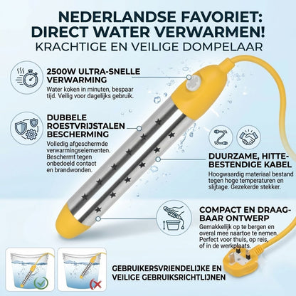 Dompelaar Waterverwarmer RVS