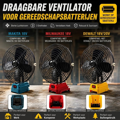 VoltAir Pro portabele ventilator op gereedschapsaccu