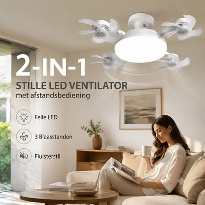 AirDrone plafondventilator met LED verlichting en afstandsbediening