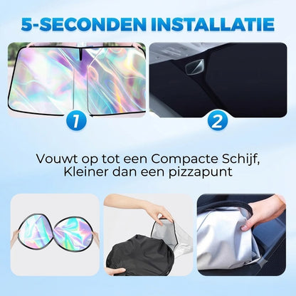 Zonnescherm voor de autoruit met reflecterende aluminium coating tegen extreme hitte
