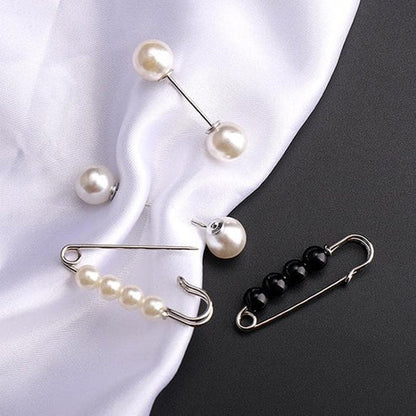 Veiligheidsspeldbroche met Strass en Parels