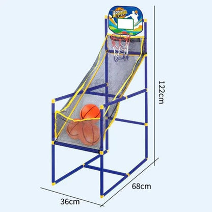 Indoor Basketbalset met Vier Ballen en Automatische Balterugvoer