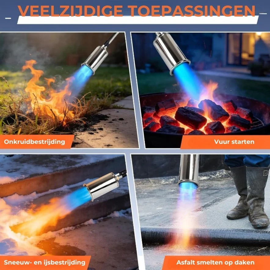 Propaangasbrander voor onkruid met piëzo ontsteking
