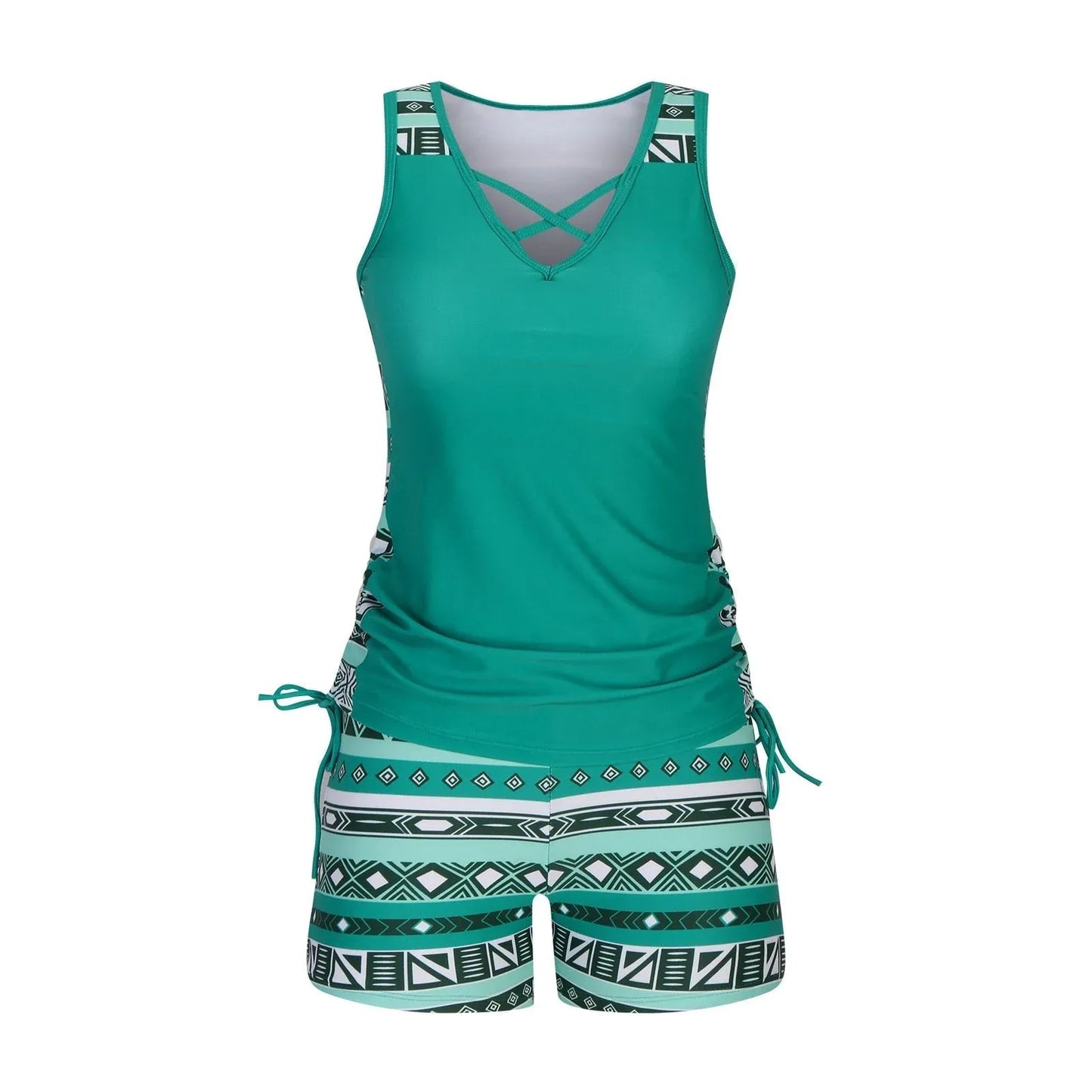 BohoBelle tankini met hoog getailleerde zwemshorts